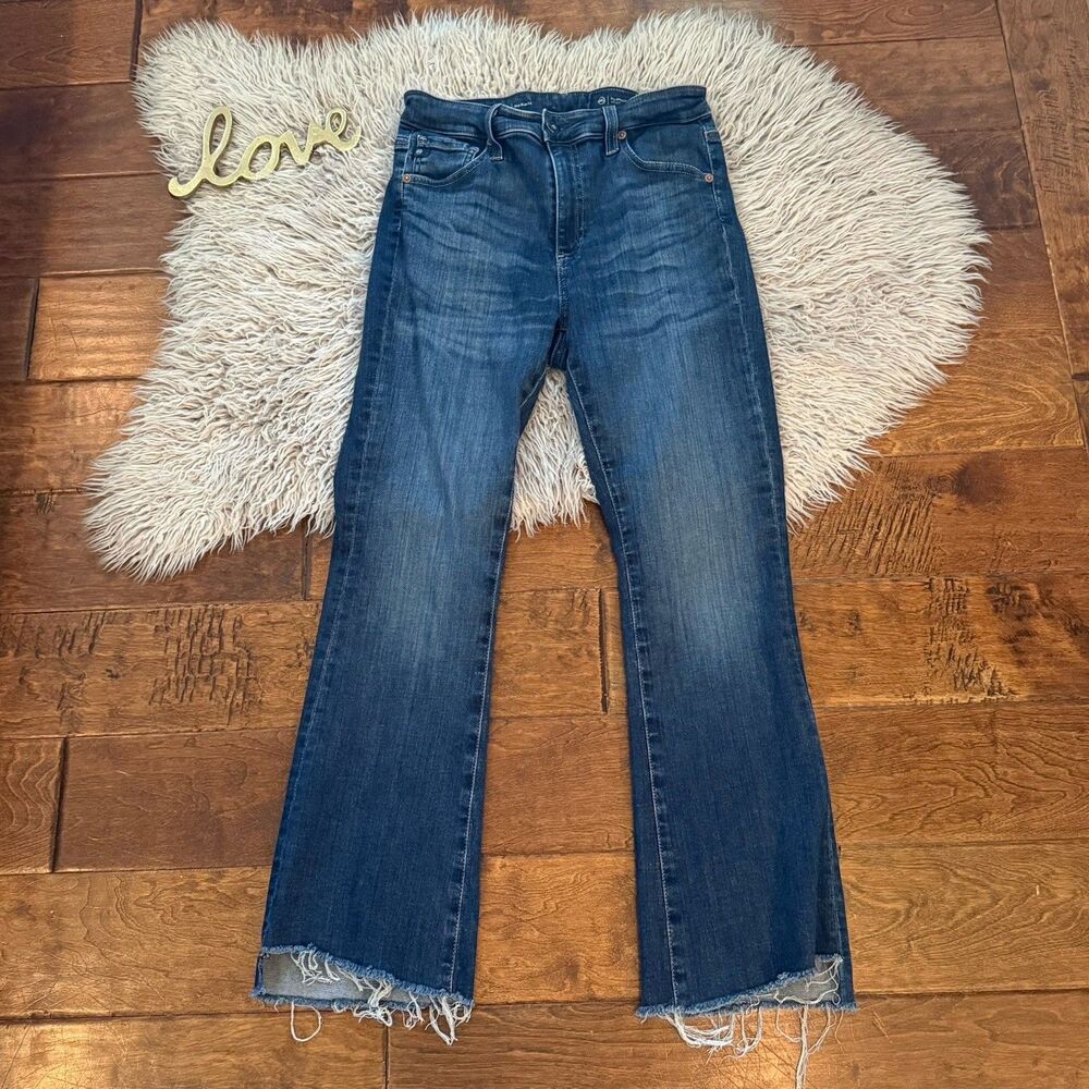 AG Adriano Goldschmied Farrah Boot Crop Jeans Size 28 Raw Step Hem